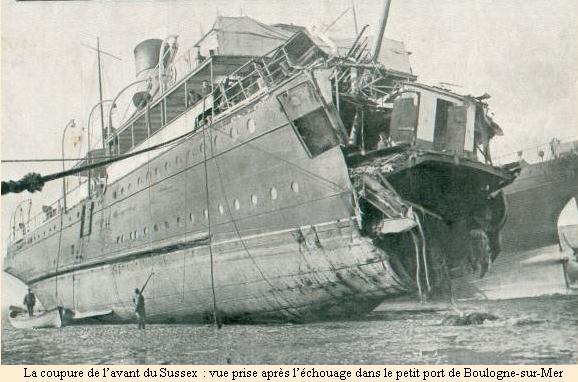 Ferry Sussex torpedoed 1916
